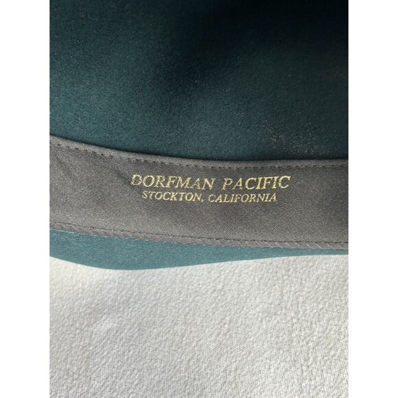 Vintage Dorfman Pacific 100% Wool Felt Fedora in Green - Sz Large - Picture 7 of 11